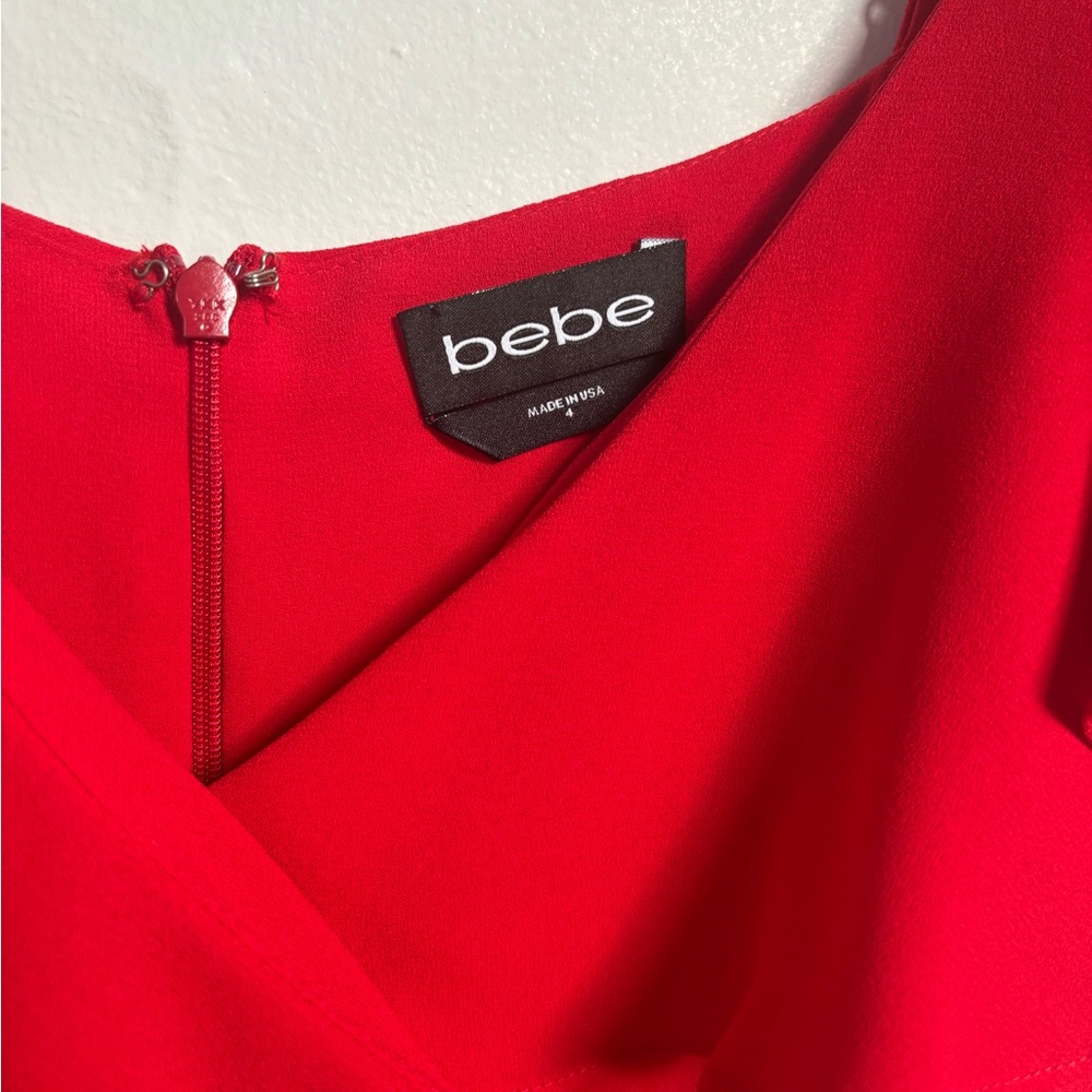 Bebe Red Asymmetrical Ruffled Sundress - Picture 3 of 3